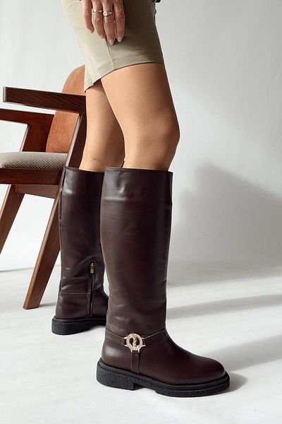 nope21shoess Μπότες Libre Brown από γνήσιο δέρμα