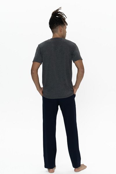 U.S. Polo Assn. Ανδρικό κοστούμι πιτζάμα μεγάλου μεγέθους Us Polo, κουμπιά με λαιμόκοψη με λαιμόκοψη με λεπτομέρεια στην τσέπη