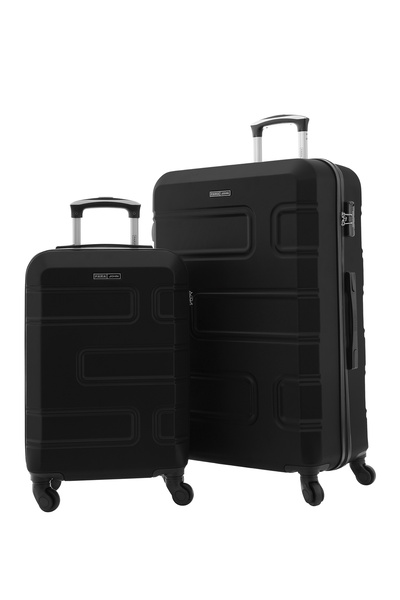 PARAJOHN مجموعة حقائب سفر صلبة مكونة من قطعتين - لون أسود