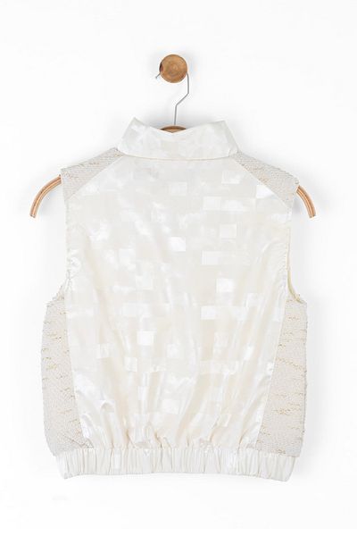 nk kids Блестящ елек за момичета, екрю 36332