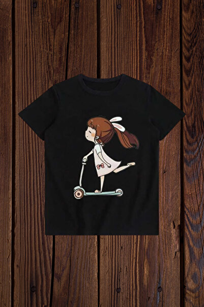 Wish BF تي شيرت بناتي مطبوع عليه سكوتر جريل