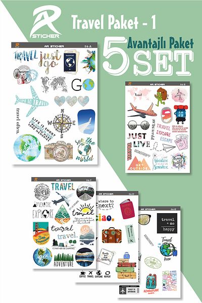 AR Sticker Travel Laptop Notebook Tablet Sticker Advantageous Package 1 - 5Set