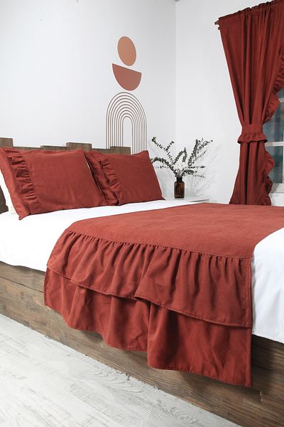 cotton maison Poly Bed Runner Set Frilly 80X220 cm