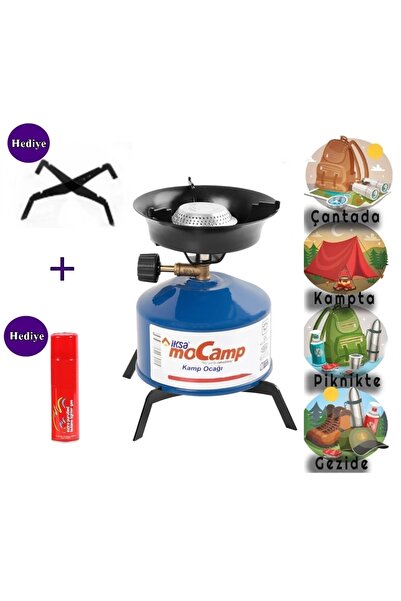 gaman Taşınabilir Ocak Iksa Mocamp Çakmak Gazlı Pratik Kamp Ocağı - Piknik Tüpü Gaz Metal Ayaklık
