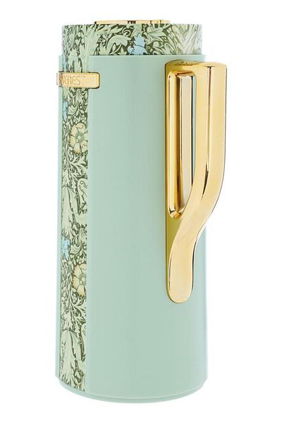 ALSAIF Widad Plastic Thermos 1 Liter Wooden Golden Light Green Handle