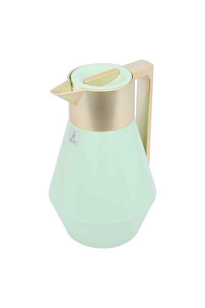 ALSAIF Plastic Thermos 1 Liter Gold Handle Light Green