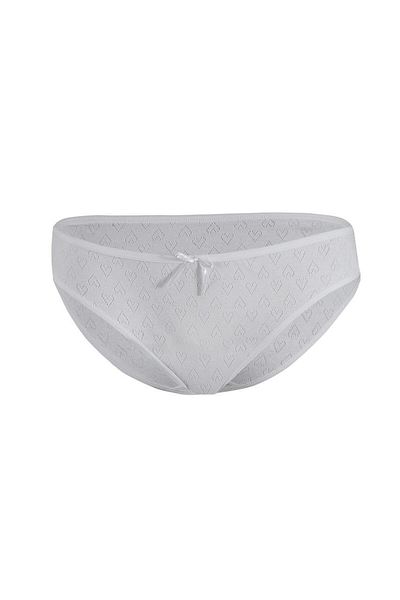 YILDIZ Σλιπ μπικίνι 6 τεμαχίων Star Heart Ribbed Slip White 3575