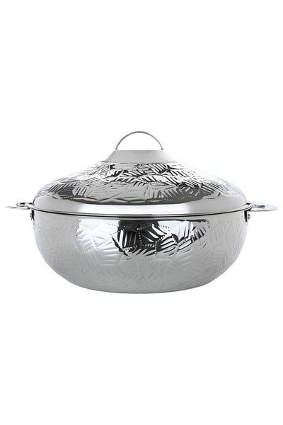 ALSAIF Auric Steel Container 5500 Ml Embossed Silver