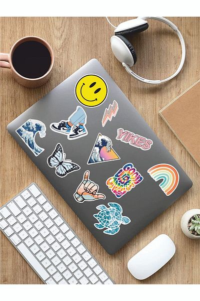 AR Sticker Autocolant pentru tabletă pentru laptop cu tematică Good Vibes Pachet avantajos 1 - 5SET