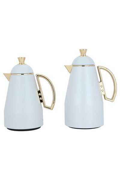 ALSAIF Ruwaida Steel Thermos Set 2 Pieces 0.7/1 Liter White
