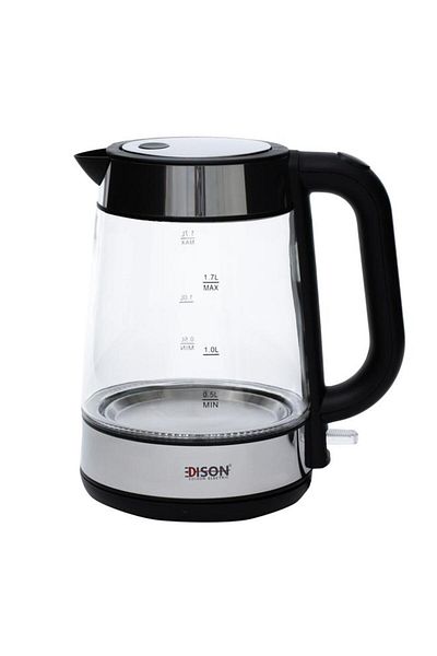 ALSAIF Electric F 625 Kettle Glass 2200 Watt 1.7 Liter Transparent Black