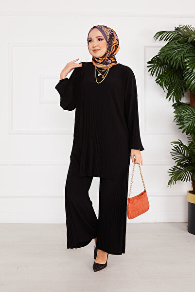 EBRUTESETTÜR Piliseli Rahat Kalıp Tesettür İkili Takım