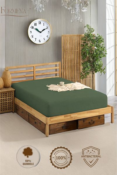 Formeya Spannbettlaken aus 100 % Baumwolle, für Einzel-/Doppelbett, gekämmtes Spannbettlaken