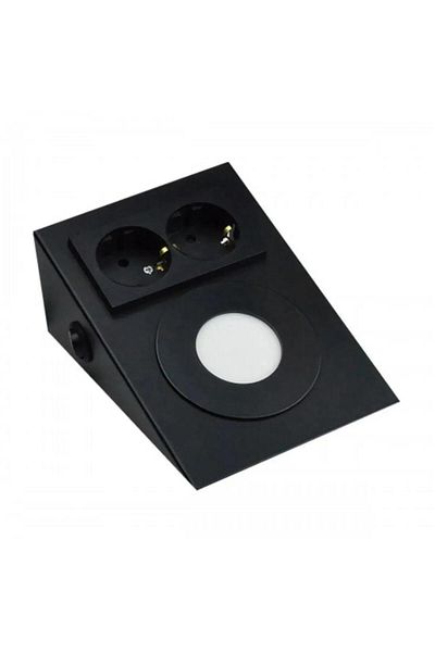 MAVİ TREND Black Metal - Kitchen Lighting under Counter with Socket Led Fixture