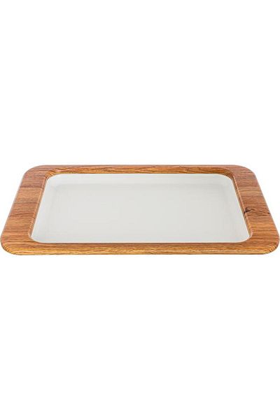 ALSAIF Tofaria Steel 49X39X3 Cm Rectangle Wooden Edge Large White