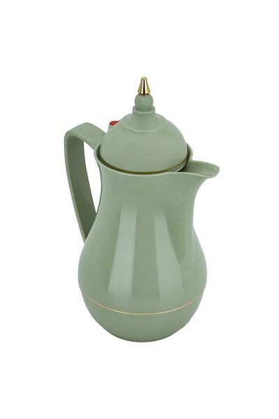 ALSAIF Glass Thermos 1 Liter Plastic Body Green