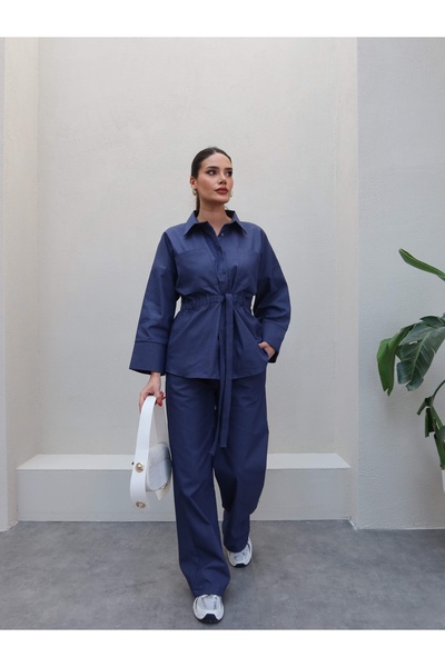 ESRAHELVACI Tie Waist Shirt Pants Set