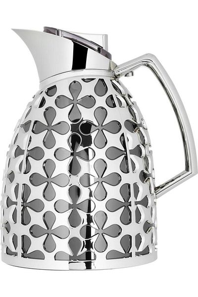ALSAIF Andalusia Glass Thermos Set 0.75/1 Liter Black Silver