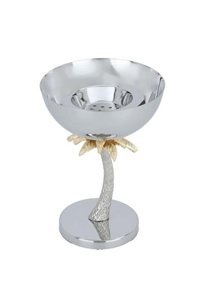 ALSAIF Palm Tree Shape Steel Incense Burner 15X15X20 Cm Silver