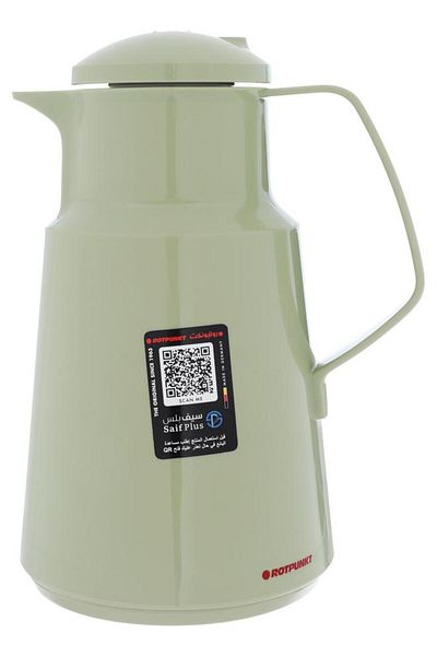 ALSAIF Rotpunkt Glass Thermos 1 Liter Plastic Body Olive Green