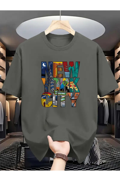 npLStore Plus Size Unisex Ny City Printed Oversize T-Shirt