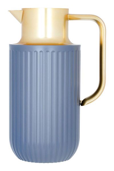 ALSAIF Laura Plastic Thermos 1.6 Litres Gold Handle Dark Grey