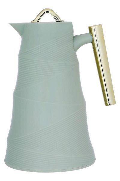 ALSAIF Bamboo Glass Thermos 1 Liter Plastic Body Pistachio Green