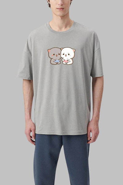 Wish BF Tricou cu mânecă scurtă oversize din bumbac imprimat Bubu Dudu Gaming...