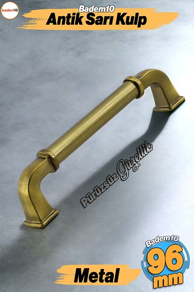 Badem10 Mâner Alfa Metal Antic Galben 96 Mm Mobilier Bucătărie Sertar Dulap Dulap Ușă Mânere Mâner