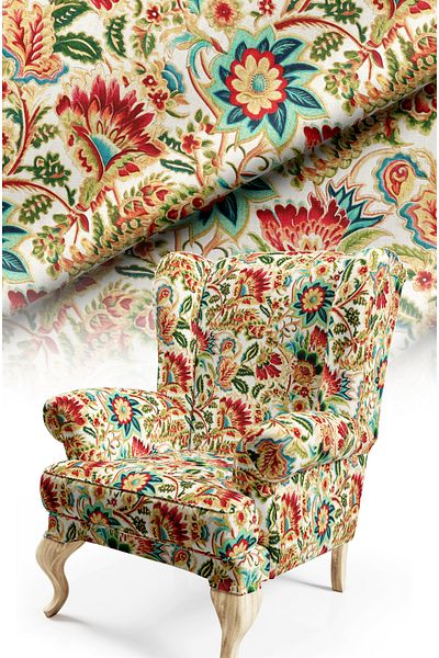 CANİLA Woven Patterned Digital Printed Upholstery Fabric. Kilim Patterned Fabric