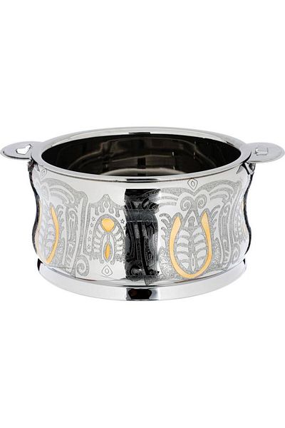 ALSAIF Steel Zomorroda Food Container 3500 Ml Gold Silver Pattern