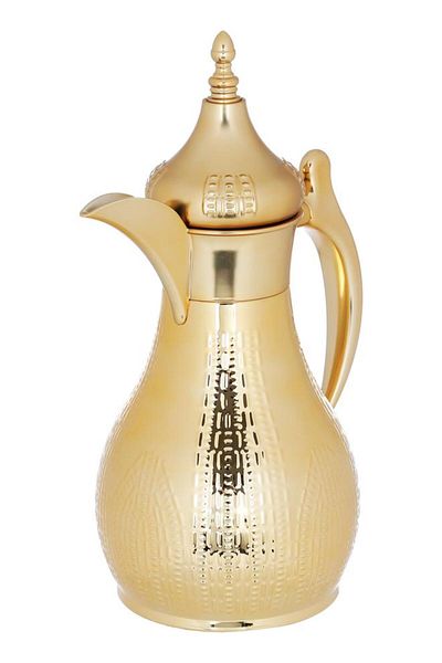 ALSAIF Haila Steel Thermos Set 1+1 Liter Engraved 2 Pieces Gold