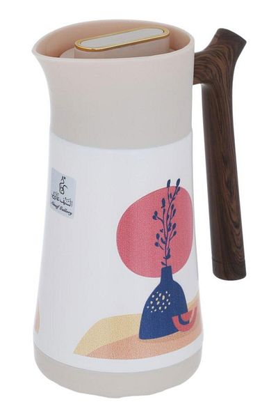 ALSAIF Golry Gloria Glass Thermos 350 Ml Plastic Body White Beige