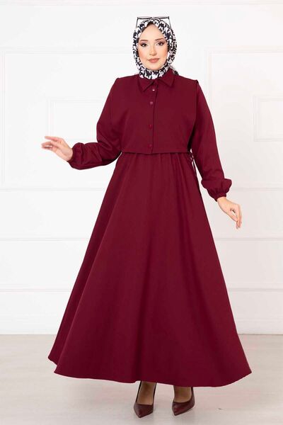 EBRUTESETTÜR Bolerolu Tesettür Elbise Takım