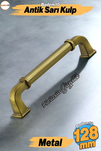Badem10 Mâner Alfa Metal Antic Galben 128 Mm Mobilier Bucătărie Sertar Dulap Dulap Ușă Mânere Mâner