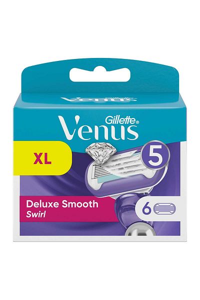 Gillette Venus Deluxe Smooth Swirl Razor Replacement 6Pcs