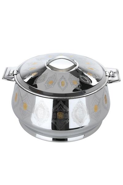 ALSAIF Lava Steel Container 7500 Ml Gold Silver Pattern