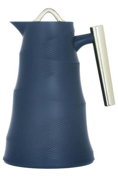 ALSAIF Bamboo Glass Thermos 1 Liter Plastic Body Dark Blue