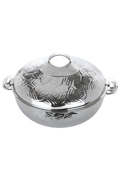 ALSAIF Auric Steel Container 5500 Ml Embossed Silver