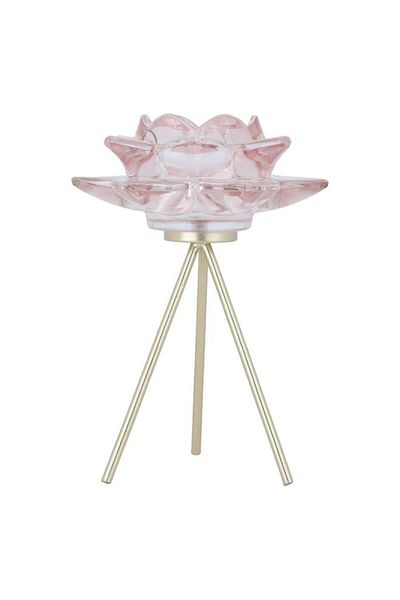 ALSAIF Glass Candle Holder Round Pink