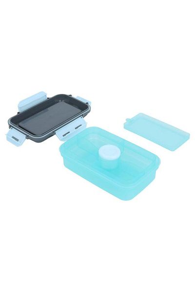 ALSAIF Plastic Lunch Box 1.2 Liters Rectangular With Lid Blue