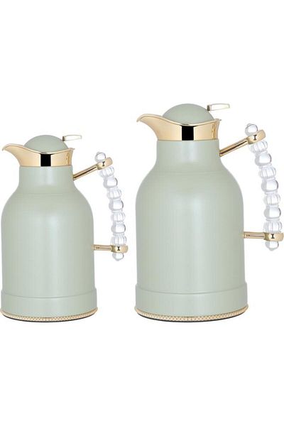 ALSAIF Farida Stainless Steel Thermos Set Two Pieces Light Green
