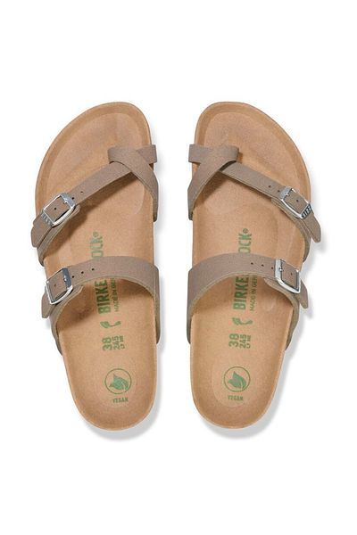 Birkenstock شبشب نسائي نباتي من Mayari Bf - نعل فلين بين أصابع القدم، أسمر ضارب للصفرة1026702