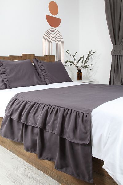 cotton maison Poly Bed Runner Set Frilly 80X220 cm