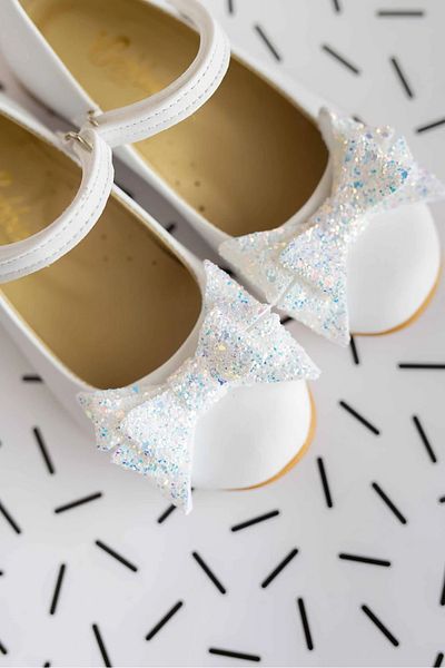 Bebbini Linda- Special Day White Vegan Girl's Ballerinas with Bow