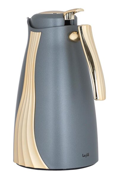 ALSAIF Karma Plastic Thermos Set 1 Liter Dark Grey