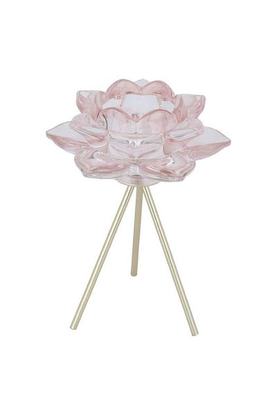 ALSAIF Glass Candle Holder Round Pink