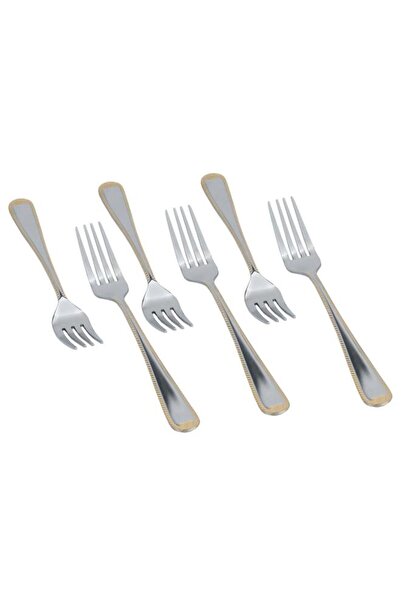ALSAIF Steel Knife Set 6 Pieces Gold Silver Pattern