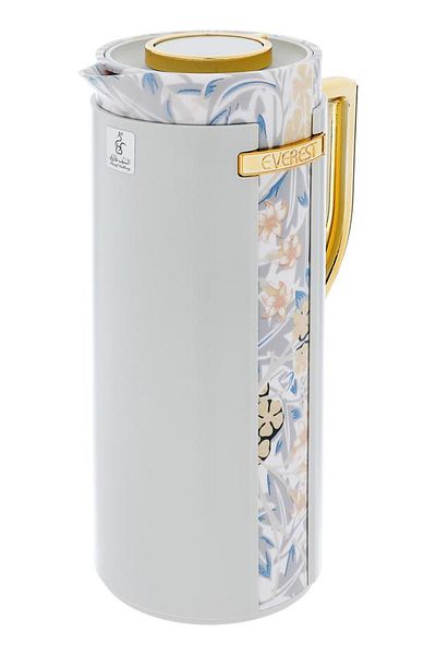 ALSAIF Widad Plastic Thermos 1 Liter Wooden Golden Light Gray Handle