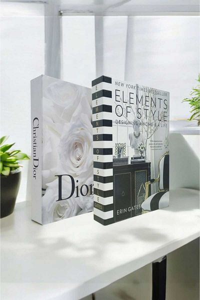 BayCazip Black and White Rose Themed 2-Piece Decorative Book Box Set